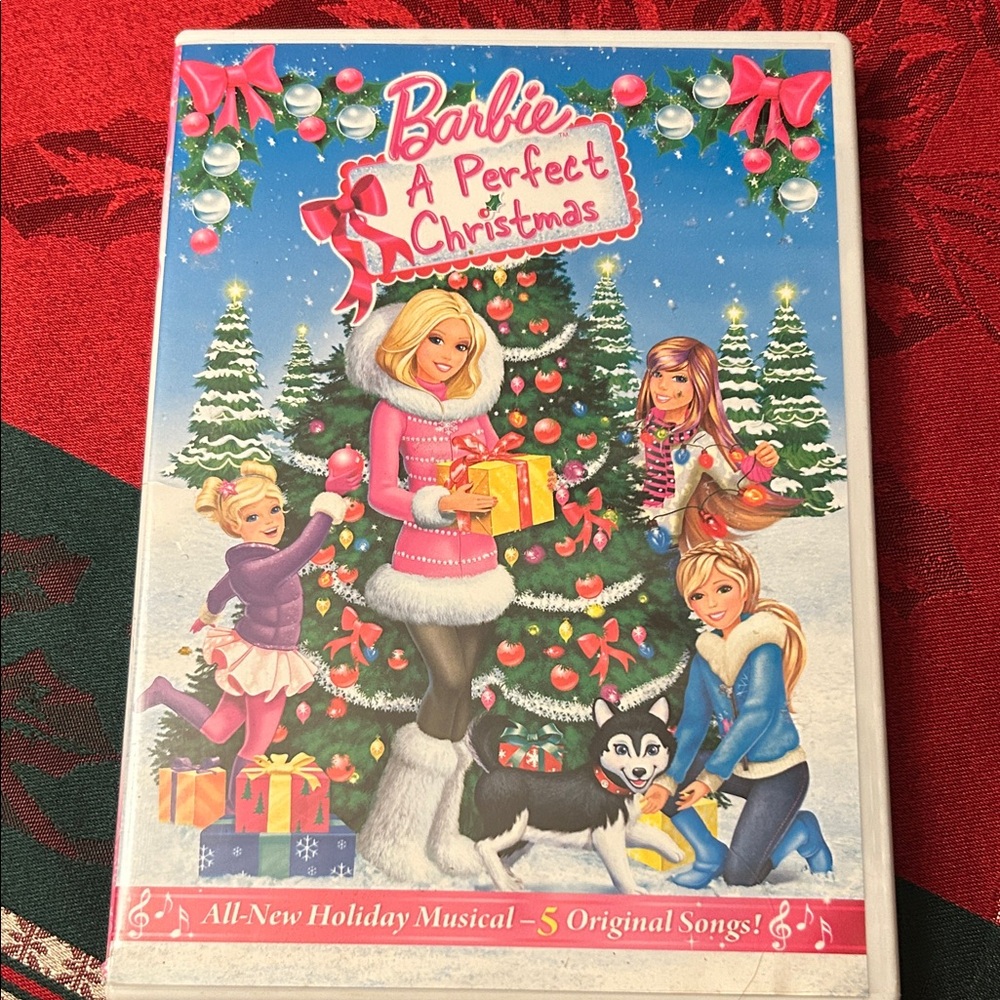 Barbie A Perfect Christmas DVD with Pink and Blue Cover